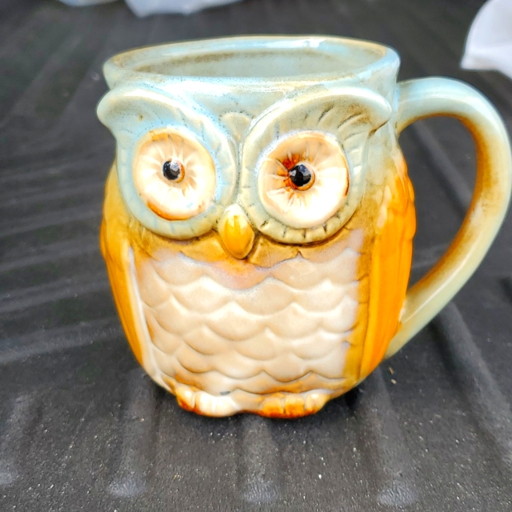 Large ceramic owl mug